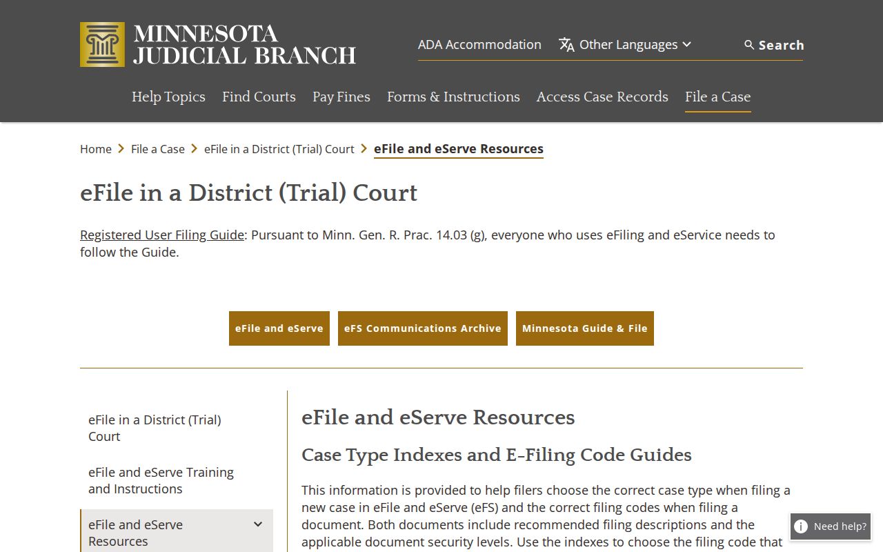 Sibley County case search eFile and eServe resources