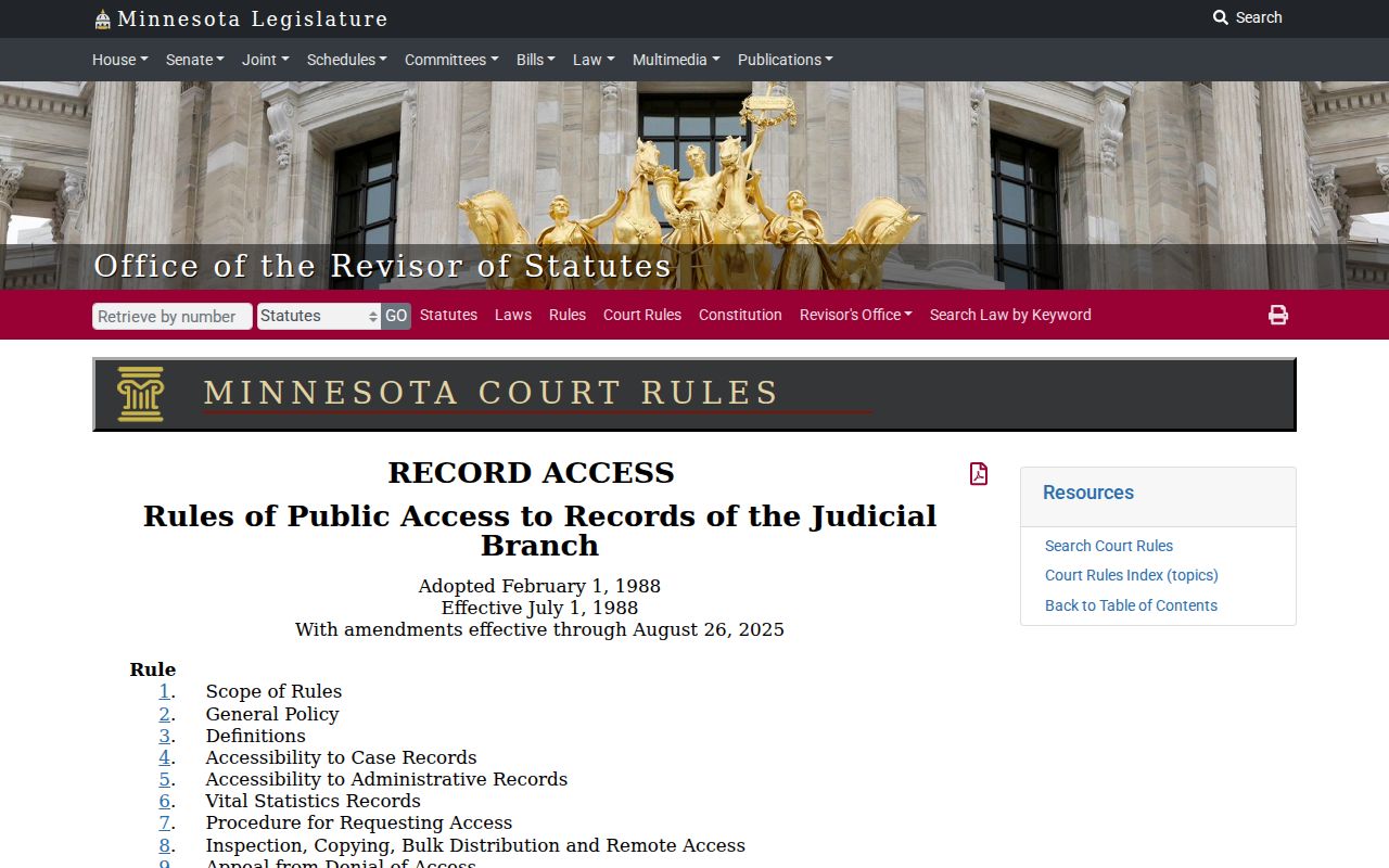 Sibley County civil docket public access rules overview