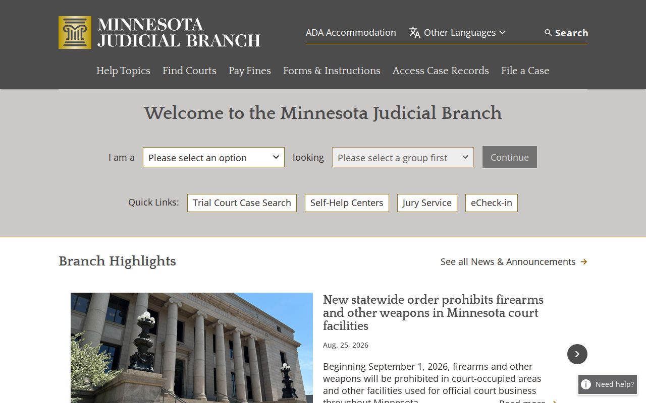 Sibley County criminal docket public access update