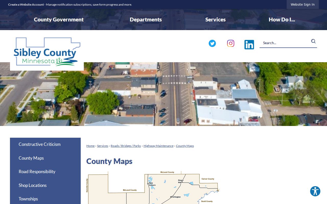 Sibley County Gaylord court docket county maps source